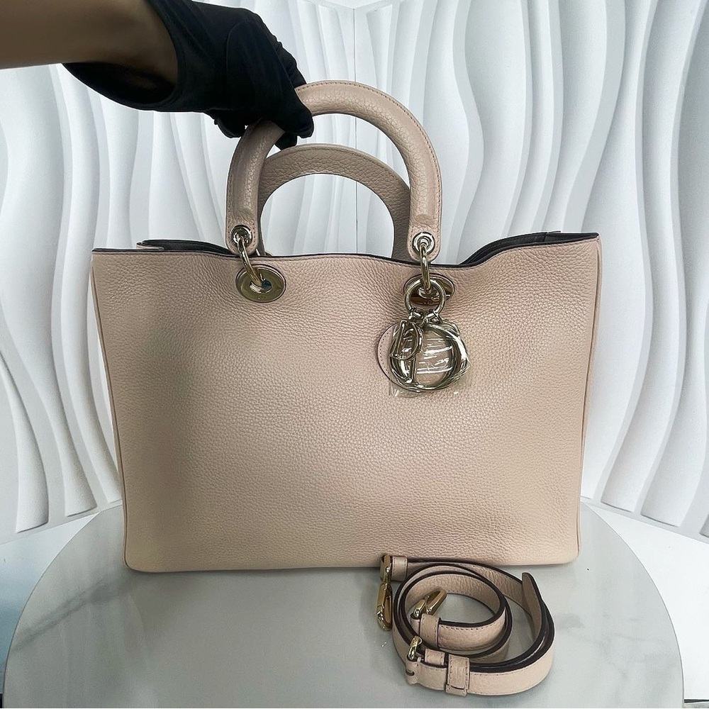 Dior Beige Leather Tote Bag
